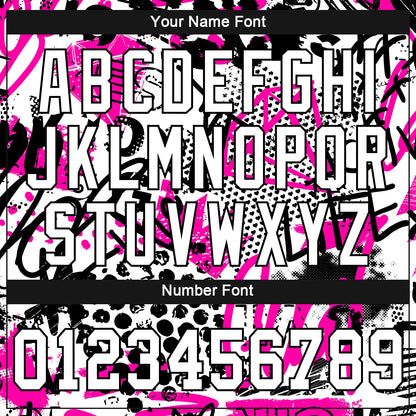 Custom Graffiti Pattern White-Black 3D Authentic Baseball Jersey