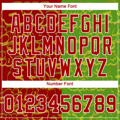 Custom Graffiti Pattern Red-Green 3D Authentic Baseball Jersey