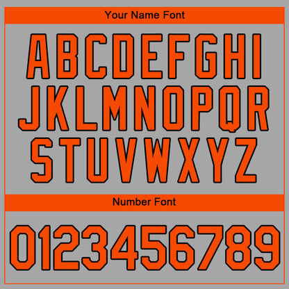 Custom Gray Orange-Black Authentic Baseball Jersey