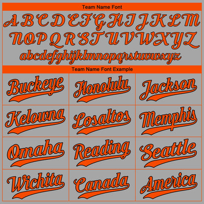 Custom Gray Orange-Black Authentic Baseball Jersey