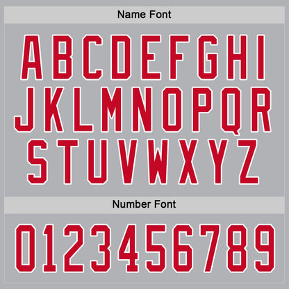 Custom Gray Red-White Hockey Jersey