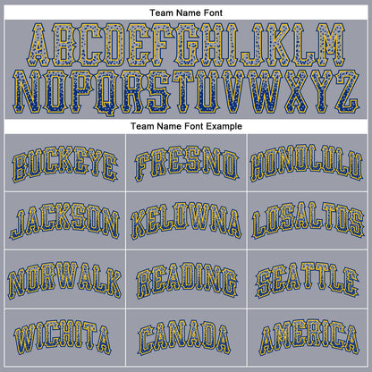 Custom Gray Royal-Gold Authentic Drift Fashion Baseball Jersey