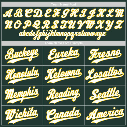 Custom Green White-Gold Authentic Baseball Jersey