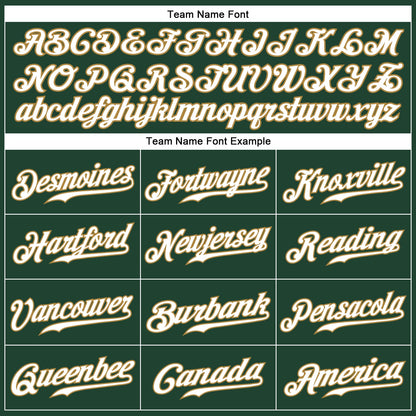 Custom Green White-Old Gold Authentic Baseball Jersey