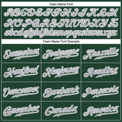 Custom Green Gray-White Authentic Baseball Jersey