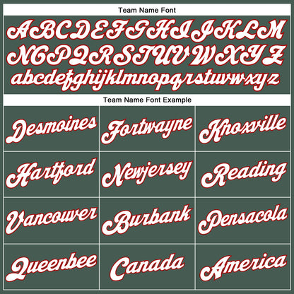 Custom Hunter Green White Pinstripe White-Red Authentic Basketball Jersey