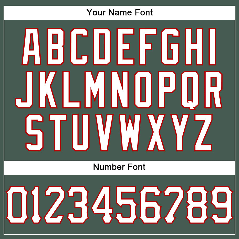 Custom Hunter Green White Pinstripe White-Red Authentic Basketball Jersey