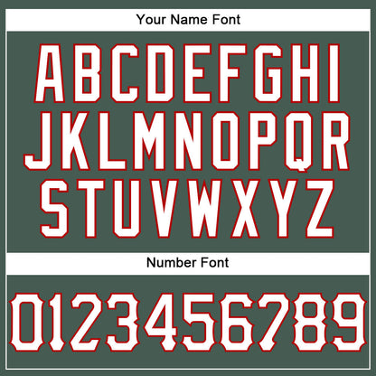 Custom Hunter Green White Pinstripe White-Red Authentic Basketball Jersey