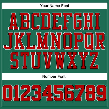 Custom Kelly Green Red Pinstripe Red-Black Authentic Basketball Jersey