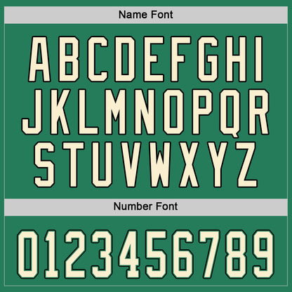 Custom Kelly Green Cream-Black Hockey Jersey