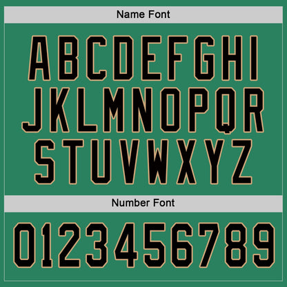 Custom Kelly Green Black-Old Gold Hockey Jersey