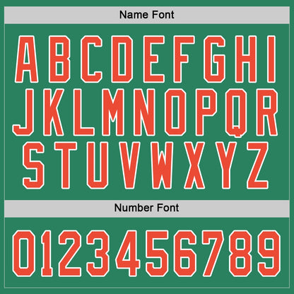 Custom Kelly Green Orange-White Hockey Jersey