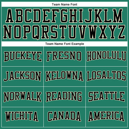 Custom Kelly Green Black-Cream Authentic Throwback Basketball Jersey