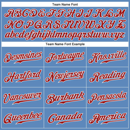 Custom Light Blue White-Red Authentic Baseball Jersey