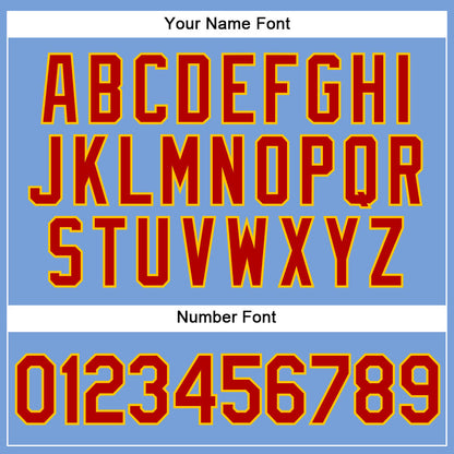 Custom Light Blue Red Pinstripe Red-Gold Authentic Basketball Jersey