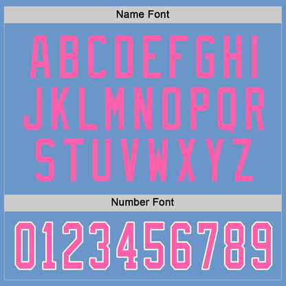 Custom Light Blue Pink-White Hockey Jersey
