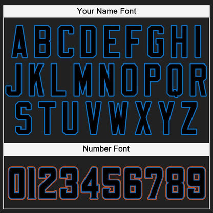 Custom Black Powder Blue-Orange Baseball Jersey