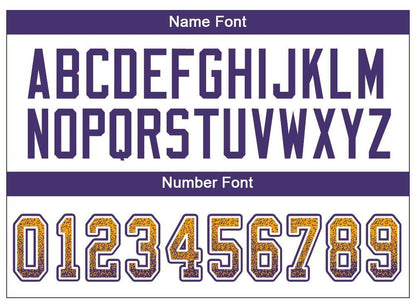 Custom Gold Purple-White Mesh Drift Fashion Football Jersey
