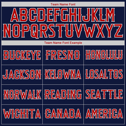 Custom Navy Red-White Authentic American Flag Fashion Baseball Jersey