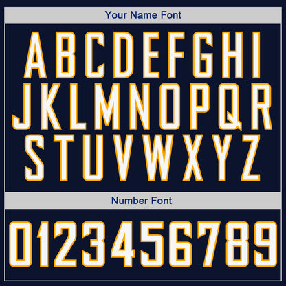 Custom Navy White-Gold Authentic Baseball Jersey