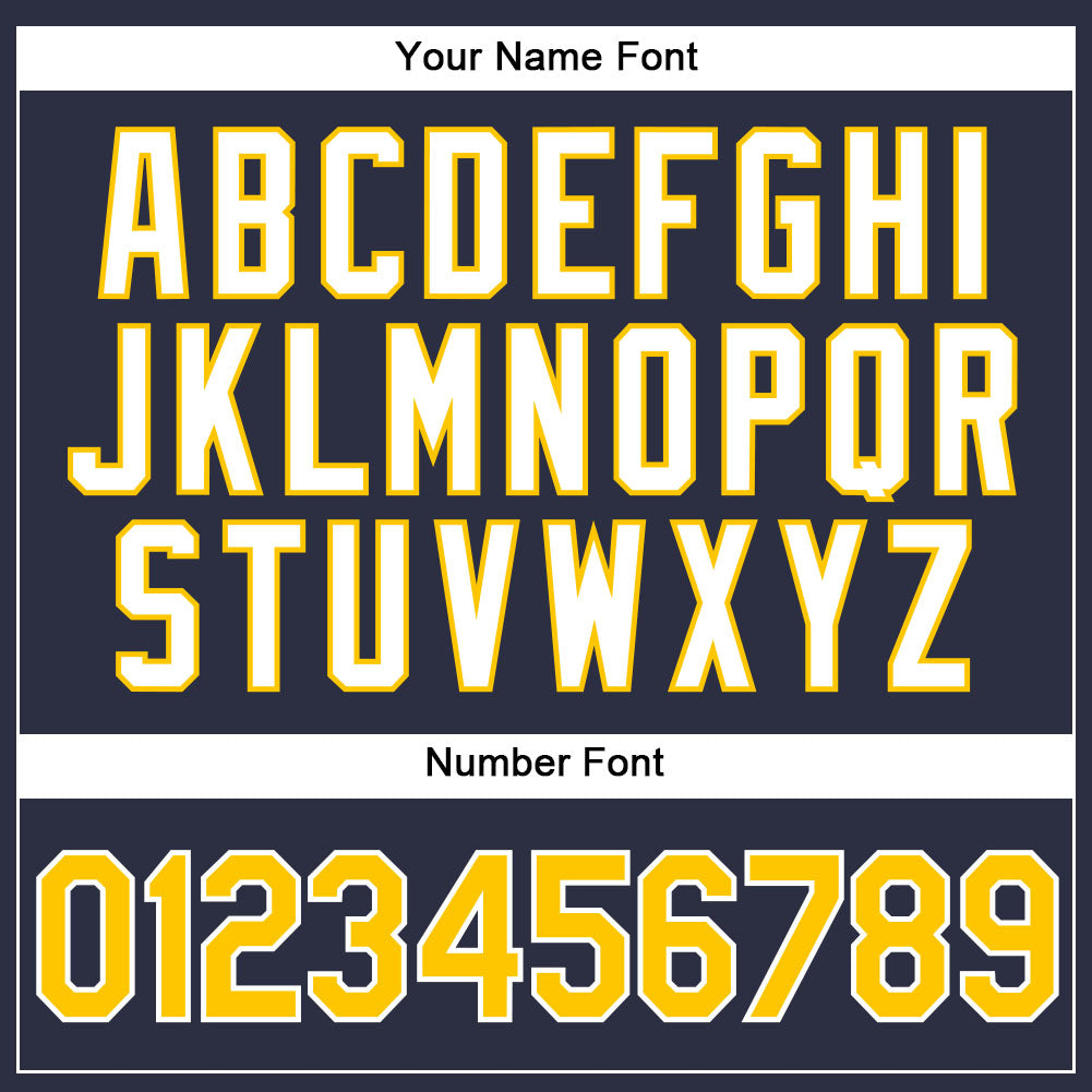 Custom Navy White Pinstripe Gold-White Authentic Basketball Jersey