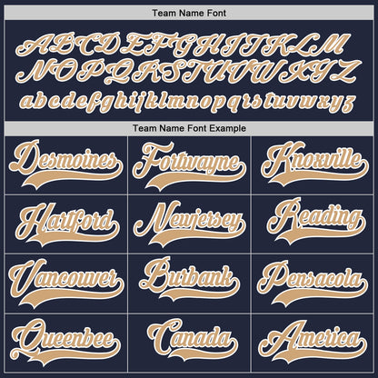 Custom Navy Old Gold-White Hockey Jersey