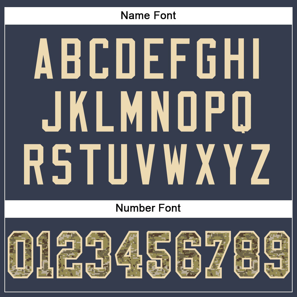 Custom Navy Camo-Cream Mesh Authentic Salute To Service Football Jersey