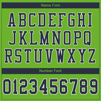 Custom Neon Green Navy-White Mesh Authentic Football Jersey