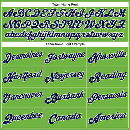 Custom Neon Green White Pinstripe Navy-White Authentic Basketball Jersey