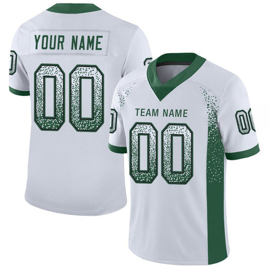 Custom White Grass Green-Black Mesh Drift Fashion Football Jersey