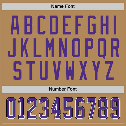 Custom Old Gold Purple-Black Hockey Jersey