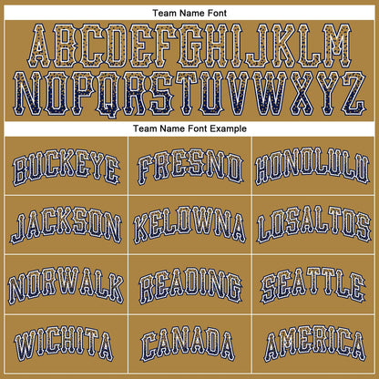 Custom Old Gold Navy-White Authentic Drift Fashion Baseball Jersey