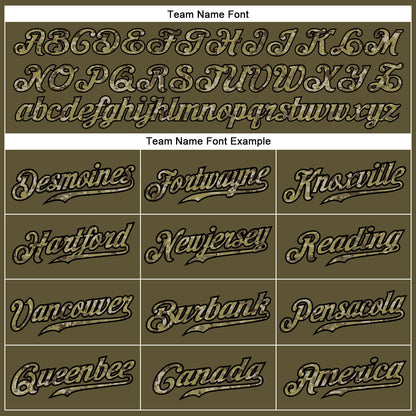 Custom Olive Camo-Black Authentic Salute To Service Baseball Jersey