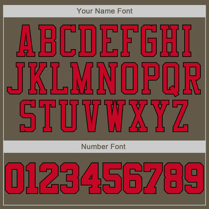 Custom Olive Red-Black Authentic Throwback Salute To Service Basketball Jersey