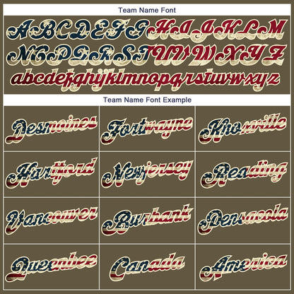 Custom Olive Vintage USA Flag-Cream Authentic Throwback Salute To Service Basketball Jersey