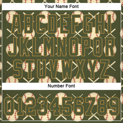 Custom Olive Olive-Old Gold 3D Pattern Design Authentic Salute To Service Baseball Jersey
