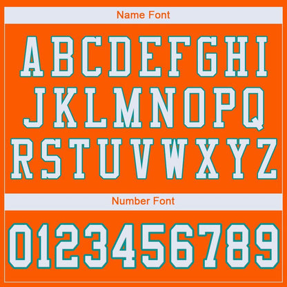 Custom Orange White-Aqua Mesh Authentic Football Jersey