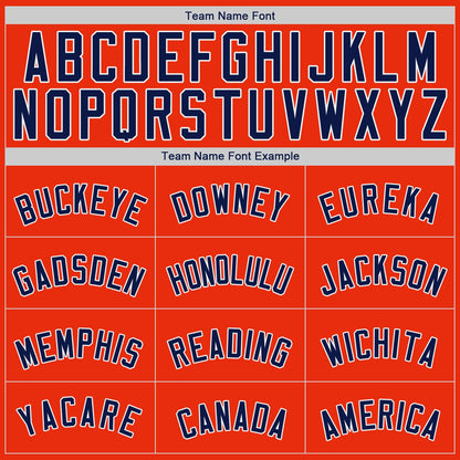 Custom Orange Navy-White Authentic Baseball Jersey