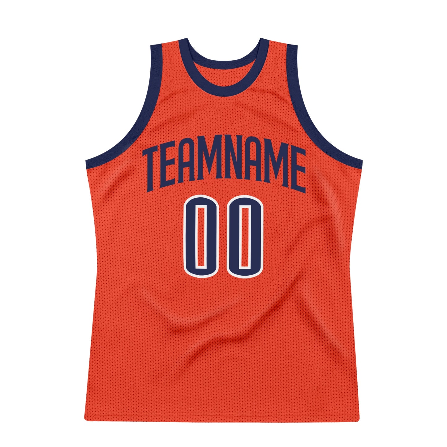 Custom Orange Navy-White Authentic Throwback Basketball Jersey