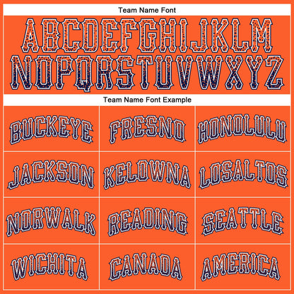 Custom Orange Navy-White Authentic Drift Fashion Baseball Jersey