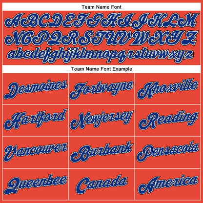 Custom Orange Black Pinstripe Royal-White Authentic Basketball Jersey