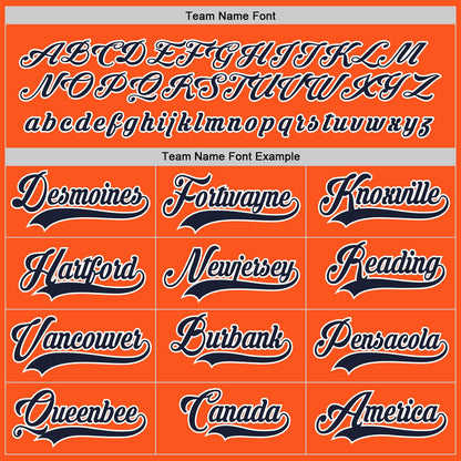 Custom Orange Navy-White Hockey Jersey