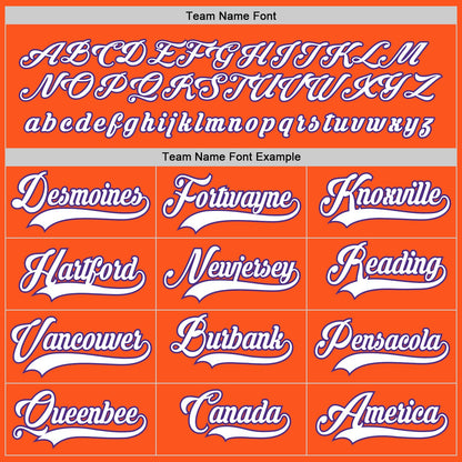Custom Orange White-Purple Hockey Jersey