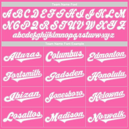 Custom Pink White Authentic Baseball Jersey