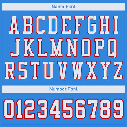 Custom Powder Blue White-Red Mesh Authentic Football Jersey