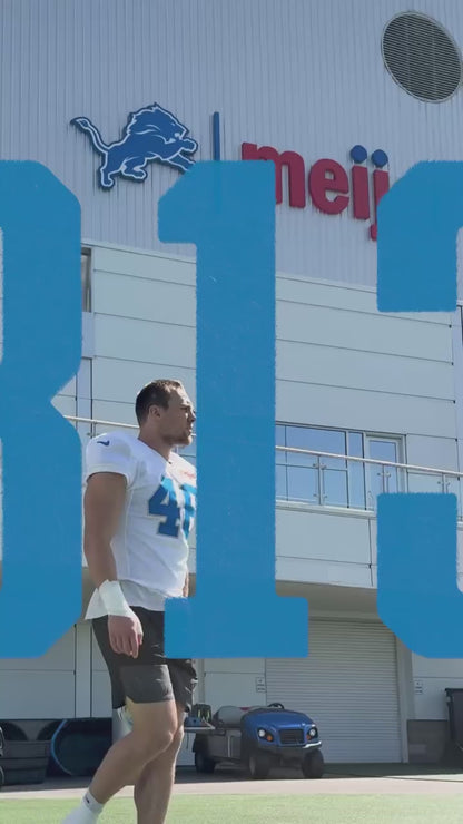 Custom Women's Lions Blue/Black/White Exact Replica Football Jersey