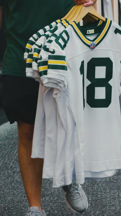 Custom Men's Packers Green Exact Replica Alternate Game Football Jersey