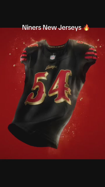 Custom Men's 49ers Red/White Exact Replica Football Jersey