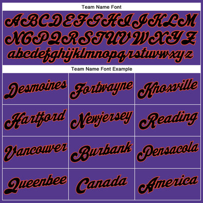 Custom Purple Black Pinstripe Black-Orange Authentic Basketball Jersey