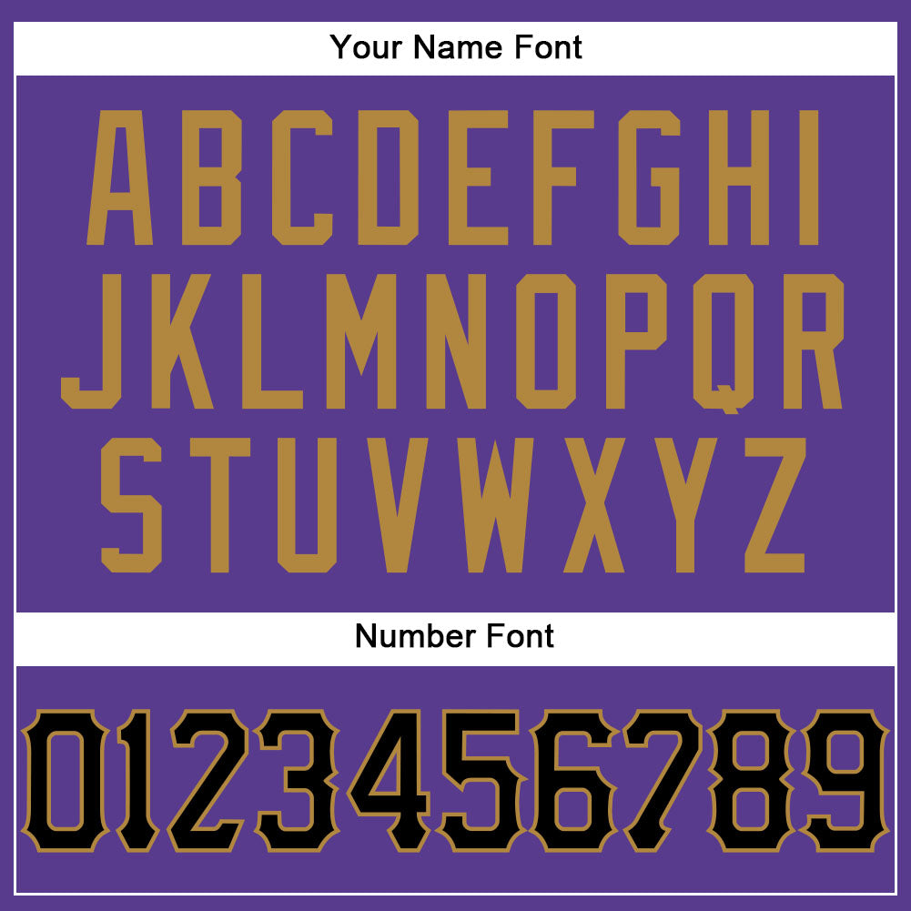 Custom Purple Black Pinstripe Black-Old Gold Authentic Basketball Jersey